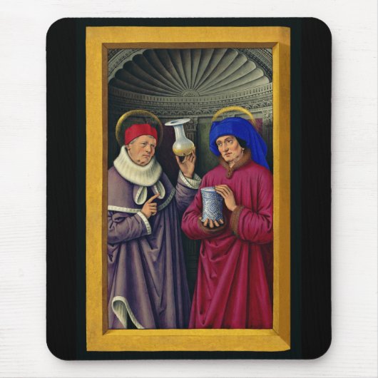 Heilige Cosmas und Damian von Jean Bourdichon Mousepad (Vorne)