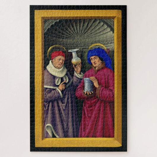 Heilige Cosmas und Damian von Jean Bourdichon Puzzle (Vertikal)