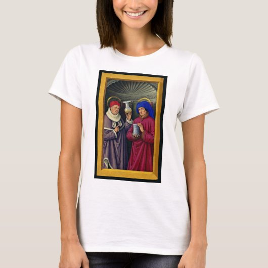 Heilige Cosmas und Damian von Jean Bourdichon T-Shirt (Vorderseite)