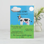Heilige COW Geburtstag Einladung (Stehend Vorderseite)