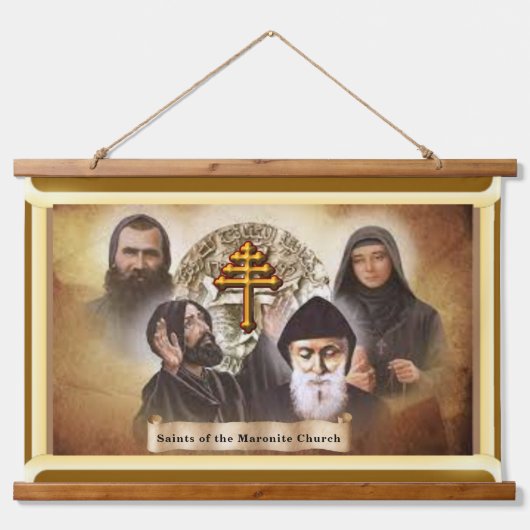 Heilige der maronitanischen Kirche Wandteppich Mit Holzrahmen (Vorne)