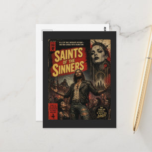 Heilige der Sünder Faux-Buchcover Jesus Postkarte