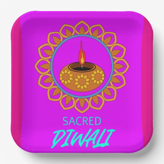 heilige Diwali Pappteller (Vorderseite)
