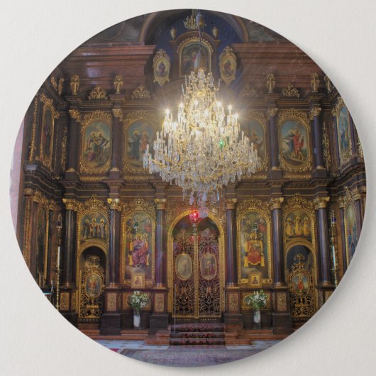 Heilige Dreifaltigkeit Griechisch-Orthodoxe Kirche Button (Vorderseite)