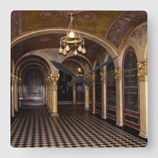 Heilige Dreifaltigkeit Griechisch-Orthodoxe Kirche Quadratische Wanduhr (Vorderseite)