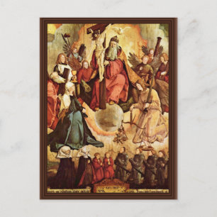 Heilige Dreifaltigkeit mit Engeln, Heiligen und ih Postkarte