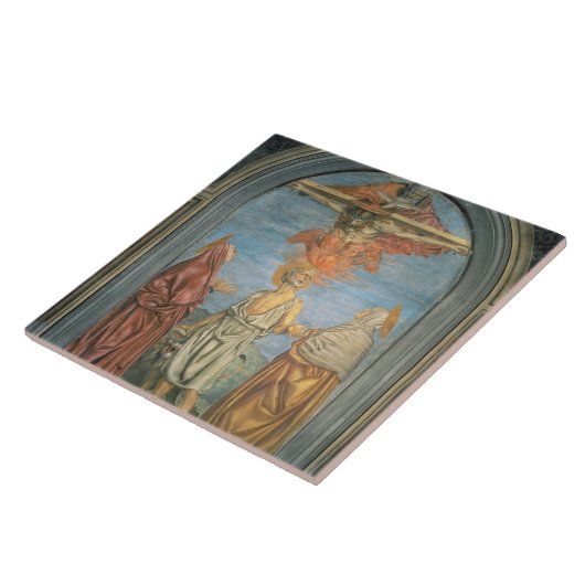 Heilige Dreifaltigkeit mit St Jerome (Fresko) Fliese (Seite)