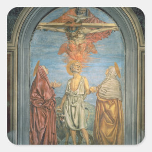 Heilige Dreifaltigkeit mit St Jerome (Fresko) Quadratischer Aufkleber