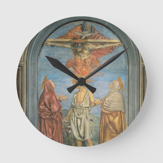 Heilige Dreifaltigkeit mit St Jerome (Fresko) Runde Wanduhr (Vorderseite)