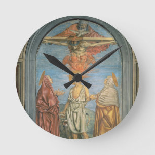 Heilige Dreifaltigkeit mit St Jerome (Fresko) Runde Wanduhr