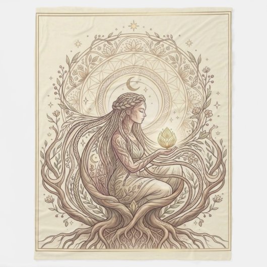 Heilige Erdenmutter Fleecedecke (Vorderseite)