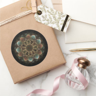 Heilige esoterische Fraktale Runder Aufkleber