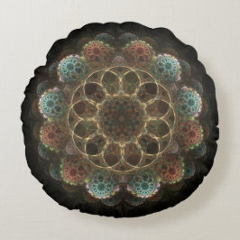 Heilige esoterische Fraktale Rundes Kissen
