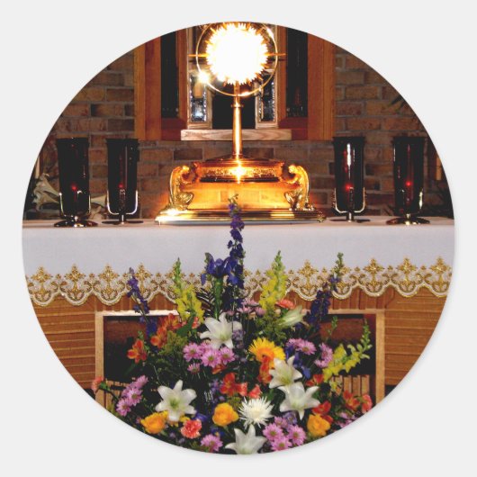 Heilige Eucharistin Runder Aufkleber (Vorderseite)