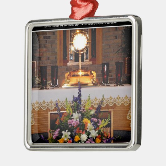 Heilige Eucharistin Silbernes Ornament (Links)