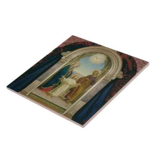 Heilige Familie, 1898 (Tempera auf Platte) Fliese (Seite)