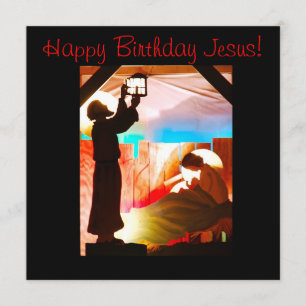 Heilige Familie - alles Gute zum Geburtstag Jesus Einladung