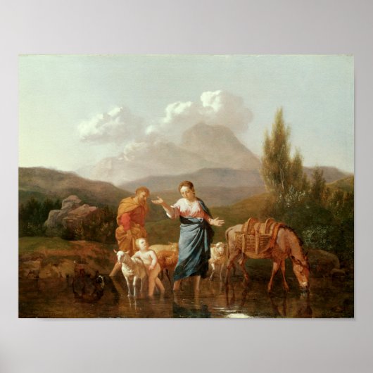 Heilige Familie am Bach Poster (Vorne)
