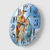 Heilige Familie auf Sky Hintergrund Acrylmauer Uhr (Winkel)