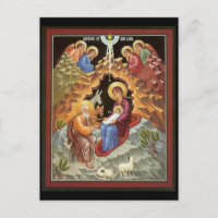 Heilige Familie beobachtet von Engeln