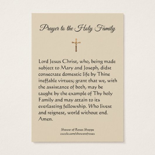 Heilige Familie Gebet Jesus Mary St. Joseph Heilig (Rückseite)