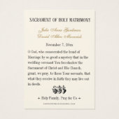 Heilige Familie Hochzeitsgebet Heilige Karte (Rückseite)