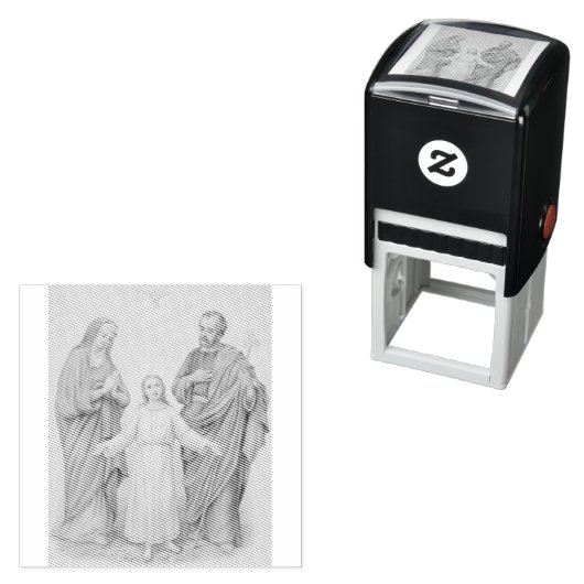 Heilige Familie Jesus, Jungfrau Maria und Heiliger Permastempel (Beispiel)