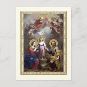 Heilige Familie Jesus Maria Josef Religiös Vintage Postkarte