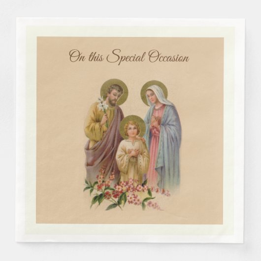 Heilige Familie Jesus Mary Heilige Joseph Katholik Serviette (Vorderseite)