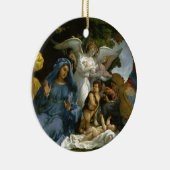 Heilige Familie mit Heiligen und Engeln Keramik Ornament (Rechts)