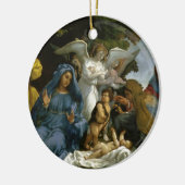 Heilige Familie mit Heiligen und Engeln Keramik Ornament (Links)
