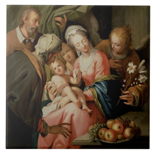 Heilige Familie mit St Anne Fliese (Vorderseite)