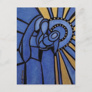 Heilige Familie Moderne Abstrakte Geburt Postkarte