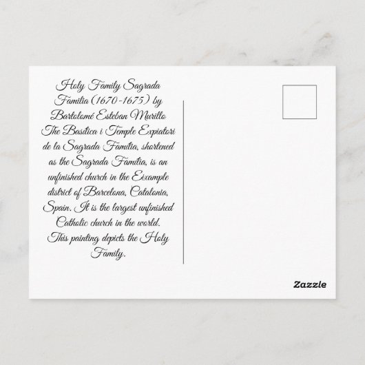 Heilige Familie Postkarte (Rückseite)