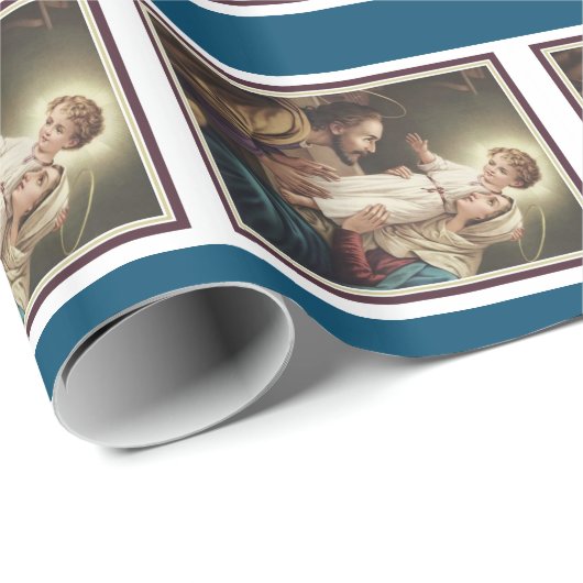 Heilige Familie, St Joseph, Mary, Jesus Geschenkpapier (Rolleneckpunkt)