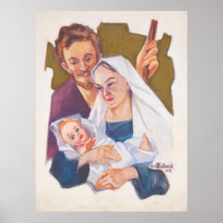 Heilige Familie Weihnachten - Kulhanek 1978 Print Poster