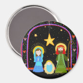 Heilige Familie Whimsical Festive Jesus Inspirivit Magnet (Vorderseite/Rückseite)