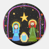 Heilige Familie Whimsical Festive Jesus Inspirivit Magnet (Vorne)