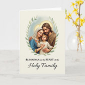 Heilige Familienfeier Segen mit Blattwerk Karte (Gelbe Blume)