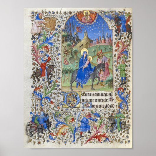 Heilige Familienflug nach Ägypten Mittelalterliche Poster (Vorne)