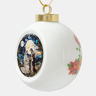 Heilige Familienkrippe Keramik Kugel-Ornament