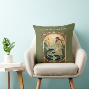 Heilige Fische von Saint Dwynwens Quelle in Wales Kissen