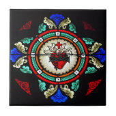Heilige Fliese des Herz-(Buntglas) (Vorderseite)
