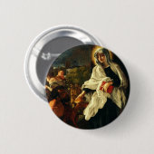 Heilige Franziska von Rom Button (Vorne & Hinten)
