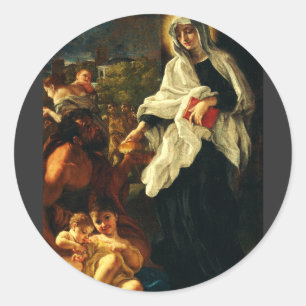 Heilige Franziska von Rom Runder Aufkleber