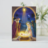 Heilige Geburt Weihnachten Einladung (Stehend Vorderseite)