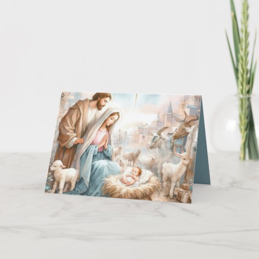 Heilige Geburtsstunde Feiertagskarte (Vorderseite)