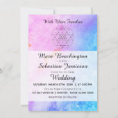 *~* Heilige Geometrie Abstrakte Wasserfarbenhochze Einladung (Rückseite)