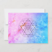 *~* Heilige Geometrie Abstrakte Wasserfarbenhochze RSVP Karte (Rückseite)