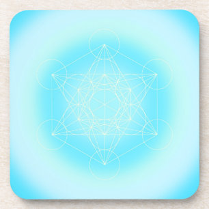 heilige Geometrie,blau, Metatron,   Getränkeuntersetzer